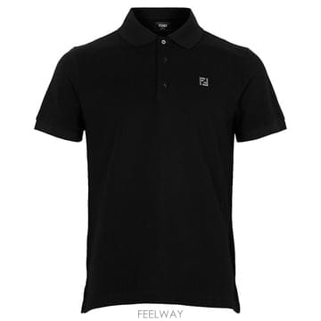 펜디 26SS 블랙 FF 메탈 로고 폴로 티셔츠 FY0985 AUA5 F0QA1