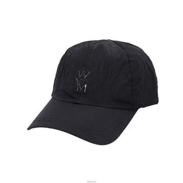우영미 로고 캠프 모자 블랙
