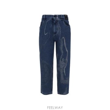 26 FW 펜디 콘트라스트 로고 모티프 데님 팬츠 F0UV2 FLP285AIED
