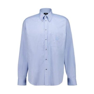 26 FW 펜디 로고 엠브로이더드 보우다운 옥스포드 셔츠 F0QR0 FS1296AVZD