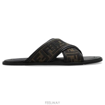 26 FW 펜디 FF 로고 디테일 크로스 슬라이드 F0R7R 7X1548AJZE