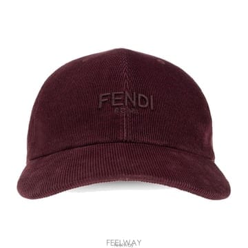 26 FW 펜디 로고 엠브로이더드 코듀로이 베이스볼 캡 F0TX1 FXQ133AVPL