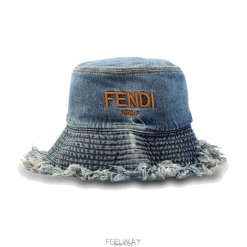 26 FW 펜디 로고 엠브로이더드 데님 버킷 모자 F0RU7 FXQ963AN9J