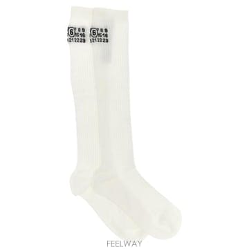 26 FW MM6 메종 마르지엘라 니트 넘버링 로고 양말 101 S62TL0049M13278