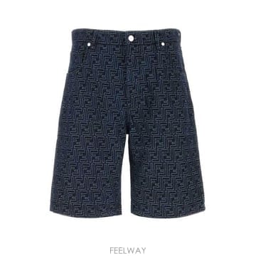 26 FW 펜디 FF 자카드 데님 쇼츠 F0BUZ FLP369AUX4