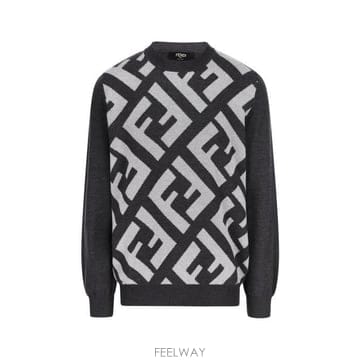 26 FW 펜디 오버사이즈 FF 인타르시아 니트 점퍼 F1ML0 FZX091APJK