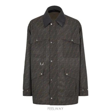 26 FW 펜디 FF 자카드 스프레드 칼라 코트 F1440 FW1329ASCK