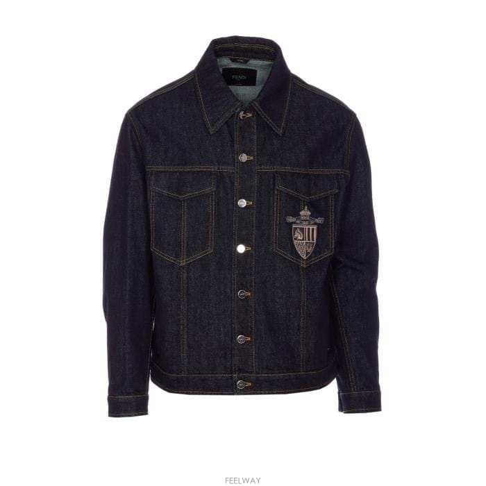 26 FW 펜디 크레스트 엠브로이더드 청바지 자켓 F1GXH FW1027AUAD