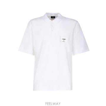 26 FW 펜디 로고 엠브로이더드 숏슬리브 폴로 셔츠 F0WA0 FY1131A9RP