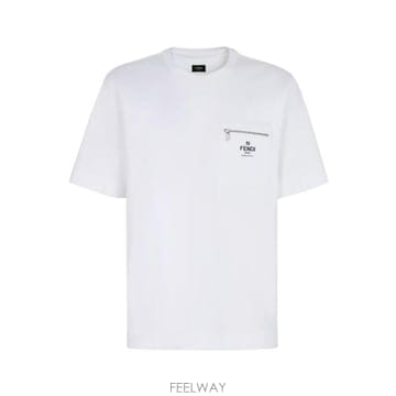 26 FW 펜디 로고 프린트 크루넥 코튼 티셔츠 F0QA0 FY0936ARYR