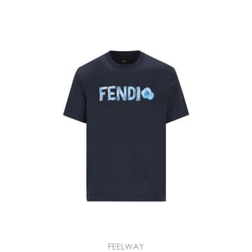 26 FW 펜디 플라워 로고 엠브로이더드 크루넥 티셔츠 F0PTH FY0936AYXV
