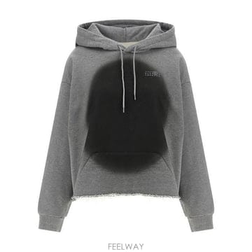 26 FW MM6 마르지엘라 스프레이 페인트 후드 탑 그레이 S52GU0252S25337