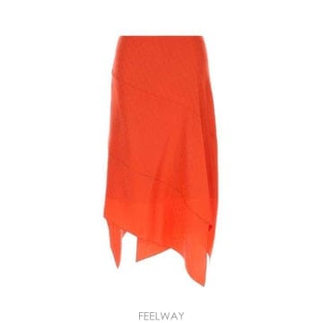 26 FW 펜디 FF 자카드 언밸런스 헴 미디 스커트 F1SAX FQ7657AUQG