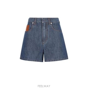 26 FW 펜디 로고 패치 데님 쇼츠 F0QB0 FLP861AW8H