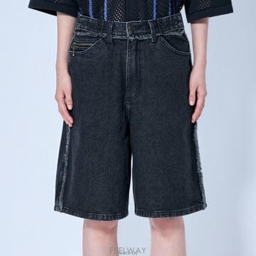 반스 료 헴 엣지 파이브 포켓 데님 쇼츠 블랙