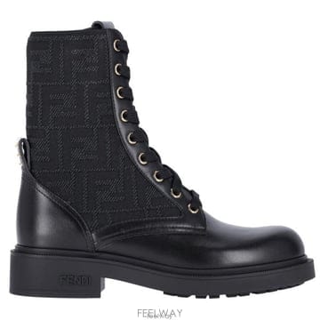 26 FW 펜디 필로 FF 자카드 레이스업 바이커 부츠 F1QPX 8T8857A379