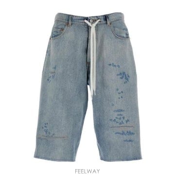 26 FW MM6 메종 마르지엘라 디스트레스 스트링 데님 쇼츠 SH0MU0014M30055