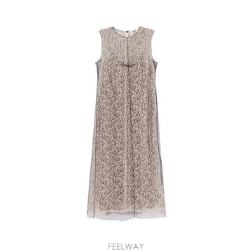 26 FW 펜디 플로럴 레이스 디테일 슬리브리스 드레스 F1T48 FDD298AUP7