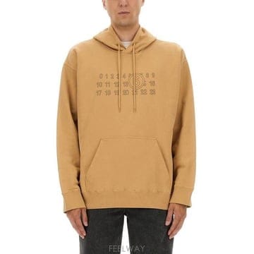 26 FW MM6 메종 마르지엘라 넘버 로고 후드 탑 156 SH0GU0035M25025