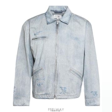 26 FW MM6 메종 마르지엘라 디스트레스트 집업데님 자켓 SH0AM0082M30055