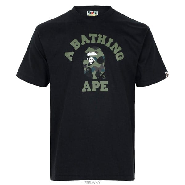 베이프 26SS 블랙 그린 1ST 카모 컬리지 티셔츠 001TEM301013M BLACK GREEN