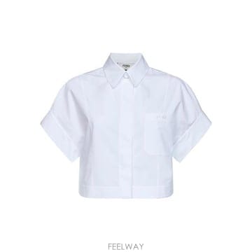 26 FW 펜디 코쿤 슬리브 크롭 셔츠 F0ZNM FS8363AW7V