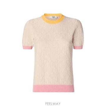 26 FW 펜디 로고 디테일 숏슬리브 점퍼 F0WC4 FZXE94AW4S