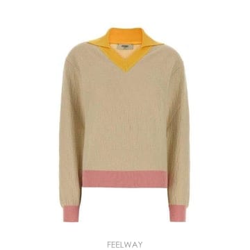 26 FW 펜디 로고 디테일 브이넥 점퍼 F0WC4 FZXE95AW4S