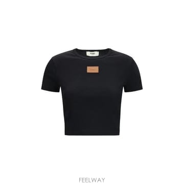 26 FW 펜디 크롭 리브 로고 패치 티셔츠 F0GME FS8110AW87