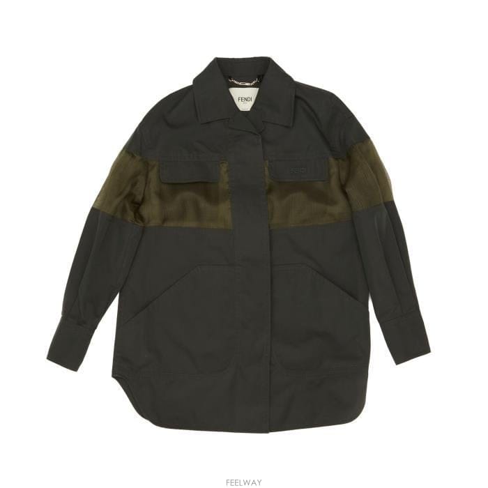 26 FW 펜디 로고 엠브로이디드 사파리 자켓 F1WX2 FJ7725AW7D