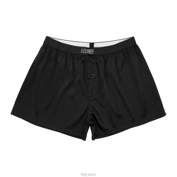 26 FW MM6 메종 마르지엘라 로고 밴딩 언더웨어 쇼츠 블랙 MJLE70050
