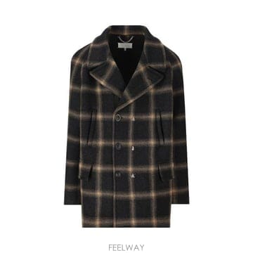 26 FW 메종 마르지엘라 더블 브레스티드 펜들턴 피코트 001F S67AM0071S78242