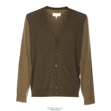 26 FW 메종 마르지엘라 브이넥 엘보 패치 가디건 004F S67HP0034M13177