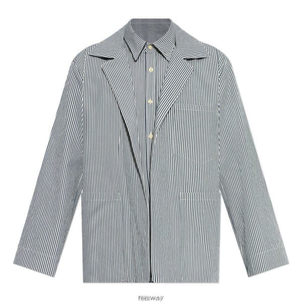 26 FW 메종 마르지엘라 스트라이프 레이어드 자켓 001F S50BN0531M35279