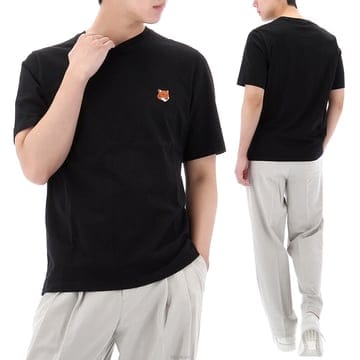 구템즈 26SS 메종키츠네 폭스헤드 패치 반팔 티셔츠 PM00107KJ7026 BLACK