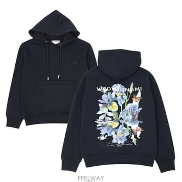 우영미 플라워 백로고 남성 후드티 W261TS36741B