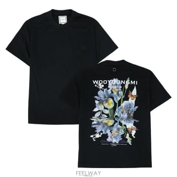 우영미 플라워 백로고 남성 반팔티셔츠 W261TS06708B