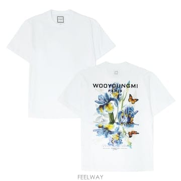 우영미 플라워 백로고 남성 반팔티셔츠 W261TS06701W