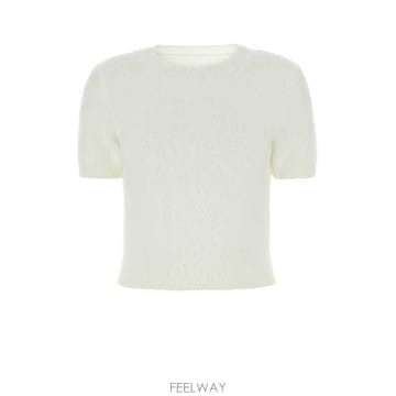 메종마르지엘라 반소매 니트 크롭 탑