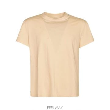26 FW 메종 마르지엘라 로고 프린트 크루넥 티셔츠 베이지 106 S30GC0701S22816