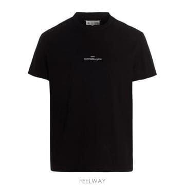 26 FW 메종 마르지엘라 로고 프린트 크루넥 티셔츠 블랙 900 S30GC0701S22816