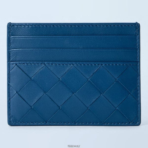 26 FW 보테가 베네타 인트레치아토 레더 카드홀더 BLU 796324 VCPP3 4019