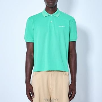 26 FW 미우미우 버튼 플라켓 로고 디테일 피케 폴로 셔츠 MJN535 14RW F0223
