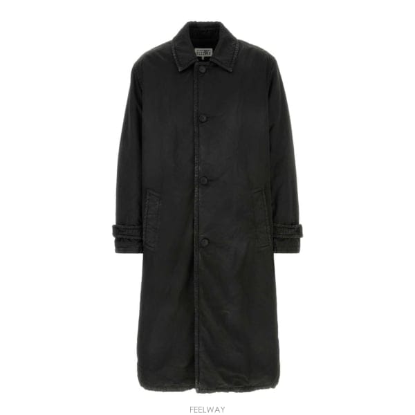 26 FW MM6 메종 마르지엘라 왁스 싱글 브레스티드 코트 899 SH0AA0015M35452