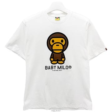 더팩토리 26SS 베이프 베이비 마일로 반팔티 화이트 002TEM301001M WHITE