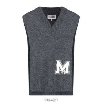 26 FW MM6 메종 마르지엘라 브이넥 니트 베스트 855M S52TH0058M13206