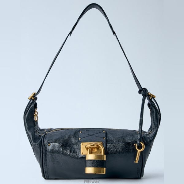 26 FW 끌로에 Paddington 패딩턴 레더 패드락 하드웨어 숄더백 BLK CH26AS809P75001