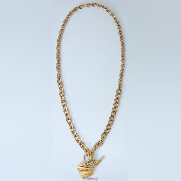 26 FW 끌로에 Pleated Heart 쉘 모티프 팬던트 네크리스 CH26AJN09LLB9AI