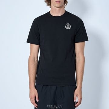 26 FW 몽클레어 그래픽 로고 크루넥 숏슬리브 티셔츠 BLK L2091 8C00025 89AUG 999