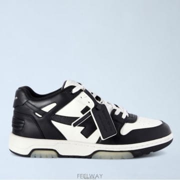26 FW 오프화이트 Out Of Office 에로우 레더 스니커즈 블랙 OMIA189C99LEA0070110